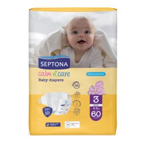Septona Calm N Care Midi No 3 (4-9kg) Πάνες 60 Tεμάχια Septona Calm N Care Midi No 3 (4-9kg) Πάνες 60 Tεμάχια