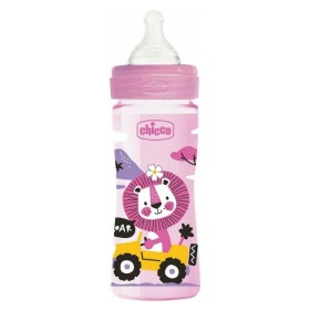 Chicco Well Being Μπιμπερό Πλαστικό Θηλή Σιλικόνης Μέτριας Ροής Pink Lion 2m+ 250ml Chicco Well Being Μπιμπερό Πλαστικό Θηλή Σιλικόνης Μέτριας Ροής Pink Lion 2m+ 250ml