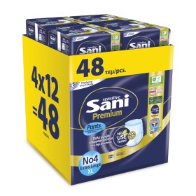Sani Sensitive Premium Pants Ελαστικό Εσώρουχο Ακράτειας No4 Extra Large 4x12 Τεμάχια [Monthly Pack]