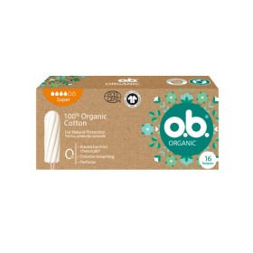 OB 100% Organic Cotton Tampons for Increased Flow 16 Pieces