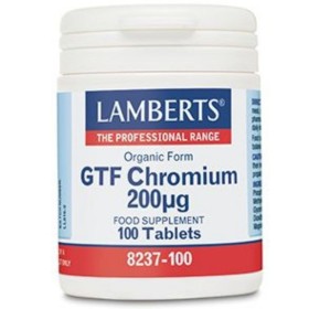 LAMBERTS GTF Chromium 200mcg Συμπλήρωμα με Χρώμιο 100 Κάψουλες