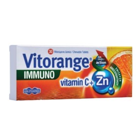 UNIPHARMA Vitorange Immuno Vitamin C + Zn 30 Μασώμενα Δισκία