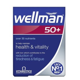 VITABIOTICS Wellman Ανδρικό Συμπλήρωμα για Μείωση της Κούρασης & Ενίσχυση της Ενέργειας 50+ 30 Ταμπλέτες