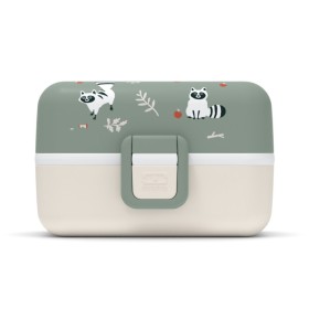MONBENTO Lunch Box Πλαστικό Παιδικό Δοχείο Φαγητού Raccoon Πράσινο 0.8lt