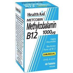 Health Aid Metcobin Methylcobalamin B12 1000mg συμπλήρωμα Μεθυλκοβαλαμίνης 60 Υπογλώσσιες Ταμπλέτες Health Aid Metcobin Methylcobalamin B12 1000mg συμπλήρωμα Μεθυλκοβαλαμίνης 60 Υπογλώσσιες Ταμπλέτες