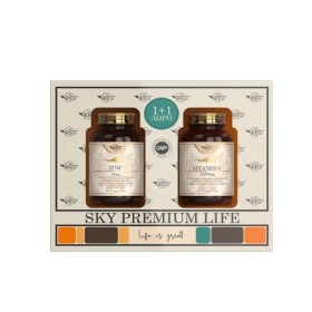 SKY PREMIUM LIFE Promo Zinc 25mg 60 Ταμπλέτες & Δώρο Vit C 500mg 60 Ταμπλέτες