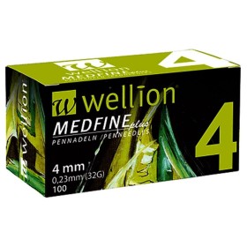 WELLION Medfine Plus Insulin Needles 4mm 100 Pieces