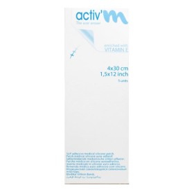 Activm Thin Sheet 4x30cm Αυτοκόλλητος Επίδεσμος Σιλικόνης 5 Τεμάχια