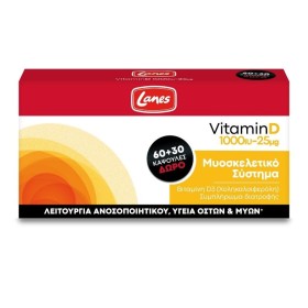 LANES Vitamin D 1000IU/25μg 90 Κάψουλες