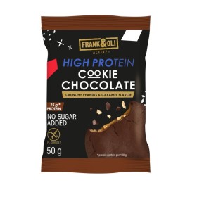 Frank & Oli High Protein Cookie - Chocolate, Crunchy Peanuts & Caramel Flavour 50gr