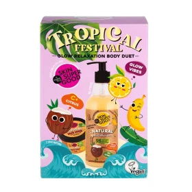 Organic Shop Promo Skin Super Good Tropical Festival Body Duet Αφρόλουτρο με Καρύδα & Μπανάνα 250ml & Scrub Σώματος με Εκχύλισμα Λεμονιού 100ml
