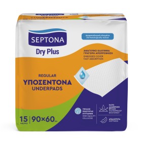 Septona Underpads 90x60 Dry Plus Regular Υποσέντονα Ακράτειας 15 Τεμάχια