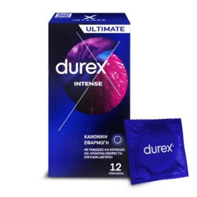 DUREX Intense Dotted & Striped Condoms & Stimulating Gel 12 Pieces
