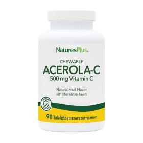 Natures Plus Acerola-C Complex 500mg Συμπλήρωμα με Βιταμίνη C & Bιοφλαβονοειδή κατά του Κρυολογήματος 90 Mασώμενες Ταμπλέτες Natures Plus Acerola-C Complex 500mg Συμπλήρωμα με Βιταμίνη C & Bιοφλαβονοειδή κατά του Κρυολογήματος 90 Mασώμενες Ταμπλέτες