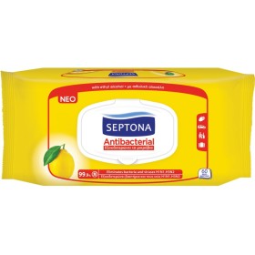 SEPTONA Antibacterial Wet Wipes Antibacterial with Lemon Scent 60 Pieces