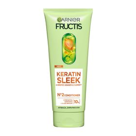 Garnier Fructis Keratin Sleek No2 Conditioner Μαλακτική Κρέμα Μαλλιών με Κερατίνη για Ατίθασα & Ξηρά Μαλλιά 200ml