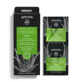 Apivita Express Beauty Μάσκα Προσώπου με Αλόη για Ενυδάτωση & Αναζωογόνηση 2x8ml Apivita Express Beauty Μάσκα Προσώπου με Αλόη για Ενυδάτωση & Αναζωογόνηση 2x8ml