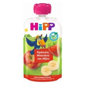 Hipp Hippis Φρουτοπολτός Φράουλα & Mπανάνα & Μήλο 100g