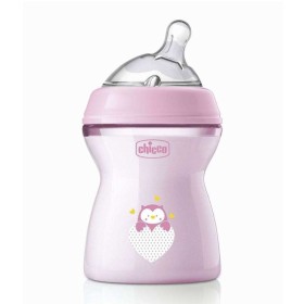 Chicco Natural Feeling Bottle Slow Flow Pink Πλαστικό Μπιμπερό με Θηλή σε Κλίση Ροζ για 2m+ 250ml