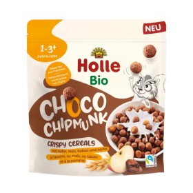 Holle Bio Choco Chipmunk Crispy Cereals Τραγανά Δημητριακά με Βρώμη & Καλαμπόκι & Κακάο & Μήλο από 1-3 Ετών+ 125g