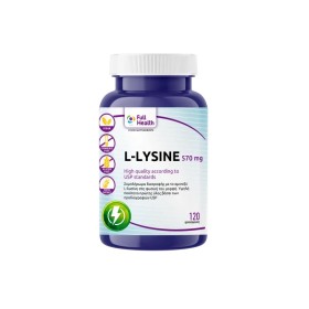 Full Health L-Lysine 570mg Συμπλήρωμα Διατροφής με το Αμινοξύ Λυσίνη 120 Φυτικές Κάψουλες Full Health L-Lysine 570mg Συμπλήρωμα Διατροφής με το Αμινοξύ Λυσίνη 120 Φυτικές Κάψουλες