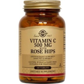 Solgar Vitamin C 500mg With Rose Hips 100 Ταμπλέτες Solgar Vitamin C 500mg With Rose Hips 100 Ταμπλέτες