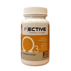 Fective Omega 3 1000mg 500 EPA & 250 DHA για τη Φυσιολογική Λειτουργία της Καρδιάς & του Εγκεφάλου & της Όρασης 30 Μαλακές Κάψουλες Fective Omega 3 1000mg 500 EPA & 250 DHA για τη Φυσιολογική Λειτουργία της Καρδιάς & του Εγκεφάλου & της Όρασης 30 Μαλακές Κάψουλες