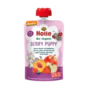 Holle Bio-Organic Berry Puppy Πουρεδάκι Φρούτων με Μήλο & Ροδάκινο & Φρούτα του Δάσους από 8m+ 100g