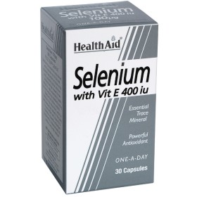 HEALTH AID Selenium 100mg & Vitamin E Supplement with Selenium & Vitamin E for the Thyroid 400iu 30 capsules