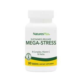 NATURES PLUS Mega-Stress Complex Συμπλήρωμα κατά του Άγχους & της Φόρτισης 30 Ταμπλέτες