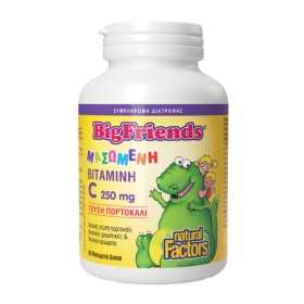 Natural Factors Big Friends Βιταμίνη C 250mg Παιδική Βιταμίνη για Ενίσχυση του Ανοσοποιητικού 90 Μασώμενα Δισκία