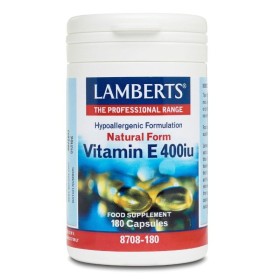 LAMBERTS Vitamin E 400iu Συμπλήρωμα με Βιταμίνη Ε για Υποστήριξη της Καρδιάς & του Δέρματος 180 Κάψουλες