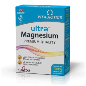 VITABIOTICS Ultra Magnesium 375mg Συμπλήρωμα με Μαγνήσιο 60 Ταμπλέτες