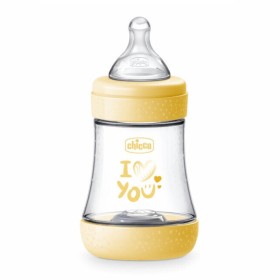 Chicco Perfect 5 Πλαστικό Μπιμπερό με Θηλή Σιλικόνης Κίτρινο για 0m+ 150ml
