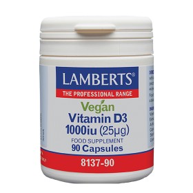 Lamberts Vegan Vitamin D3 1000iu Συμπλήρωμα με Βιταμίνη D3 90 Κάψουλες Lamberts Vegan Vitamin D3 1000iu Συμπλήρωμα με Βιταμίνη D3 90 Κάψουλες