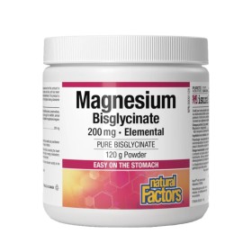 Natural Factors Magnesium Bisglycinate 200mg Powder Μαγνήσιο σε Σκόνη 120g Natural Factors Magnesium Bisglycinate 200mg Powder Μαγνήσιο σε Σκόνη 120g