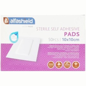 Alfashield Sterile Self Adhesive Pads Αποστειρωμένα Αυτοκόλλητα Επιθέματα 10x10cm 50 Τεμάχια