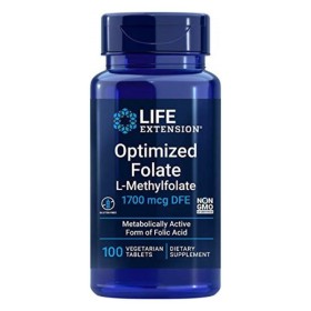 LIFE EXTENSION Optimized Folate L-Methylfolate 1700mcg DFE 100 Tablets