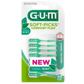 GUM 670 Interdental Toothpicks Size Medium Color Green with Mint Flavor 40 Pieces