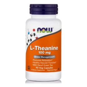 NOW L-Theamine 100mg Συμπλήρωμα με Ηρεμιστική & Αγχολυτική Δράση 90 Μαλακές Κάψουλες