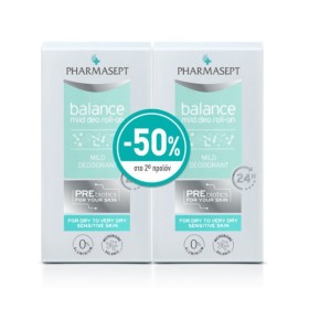 PHARMASEPT Promo Balance Mild Deo Αποσμητικό 24h Roll-On Αποσμητικό 2x50ml (-50% στο 2ο Προϊόν)