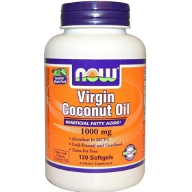 NOW Virgin Coconut Oil 1000mg Coconut Oil Supplement for Lipid Diet 120 Softgels