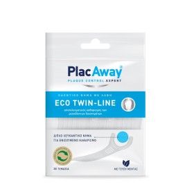 PLAC AWAY Eco Twin-Line Οδοντικό Νήμα με Λαβή 30 Τεμάχια