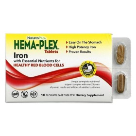 NATURES PLUS Hema Plex Iron Iron Supplement Against Anemia 10 Tablets