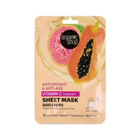Organic Shop Vitamin C Therapy Sheet Mask With Guava & Papaya Μάσκα Αντιγήρανσης & Αντιοξείδωσης 1 Τεμάχιο