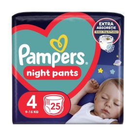 Pampers Night Pants Μέγεθος 4 (9-15kg) Πάνες Βρακάκι 25 Τεμάχια