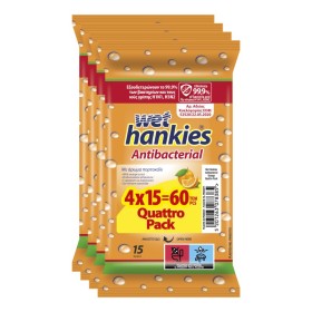Wet Hankies Promo Antibacterial Wipes Orange Υγρά Αντιβακτηριδιακά Μαντήλια Χεριών 4x15 Τεμάχια Wet Hankies Promo Antibacterial Wipes Orange Υγρά Αντιβακτηριδιακά Μαντήλια Χεριών 4x15 Τεμάχια