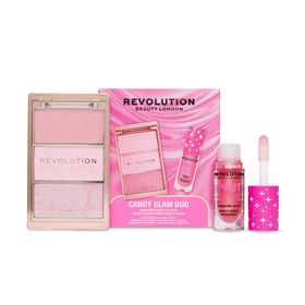 Revolution Promo Candy Glam Duo Pout Lip Oil Glam για Όγκο & Θρέψη Pink Shimmer 4.5ml & Highlight Icon Palette Pink Posse Παλέτα Σκιών 6.3g
