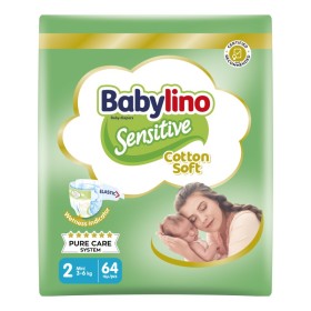 Babylino Sensitive Cotton Soft No2 Βρεφικές Πάνες Mini 3-6Kg 64 Τεμάχια