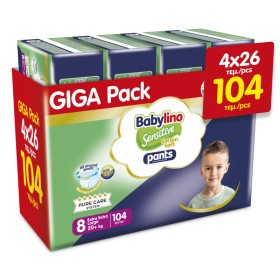 Babylino Sensitive Cotton Soft Pants Unisex No8 Πάνες Βρακάκι Extra Extra Large Plus 20kg+ 104 Τεμάχια [ Monthly Pack ]